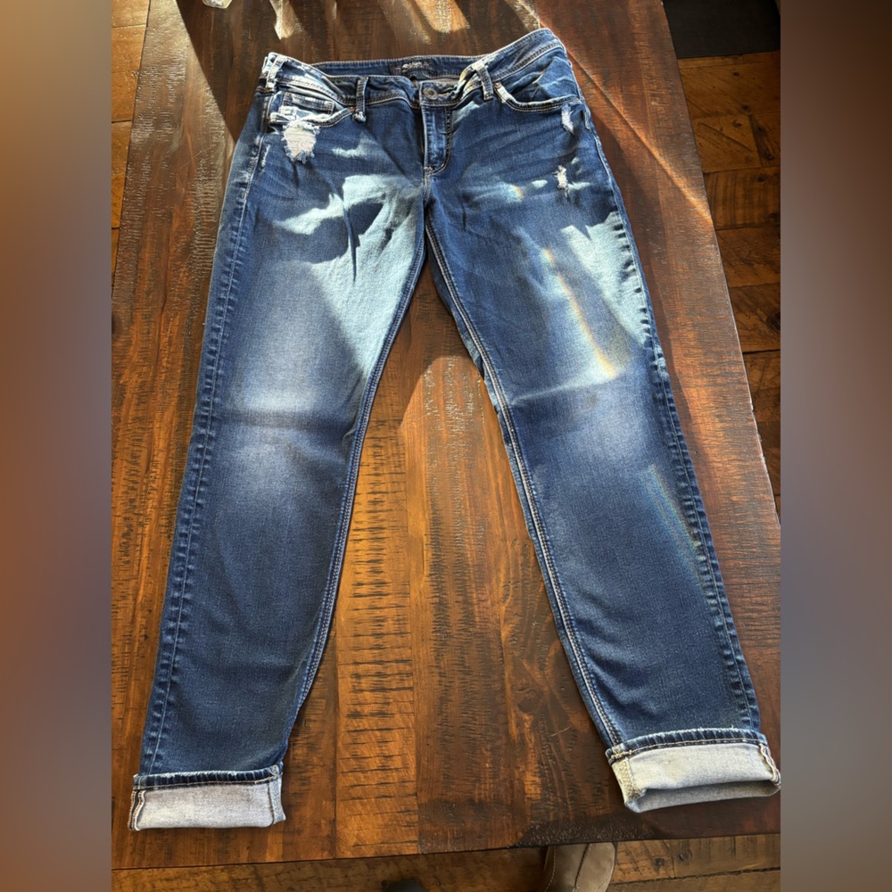 Silver Boyfriend Jeans 32x29